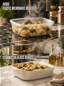 glass containers for food storage stacked with lids